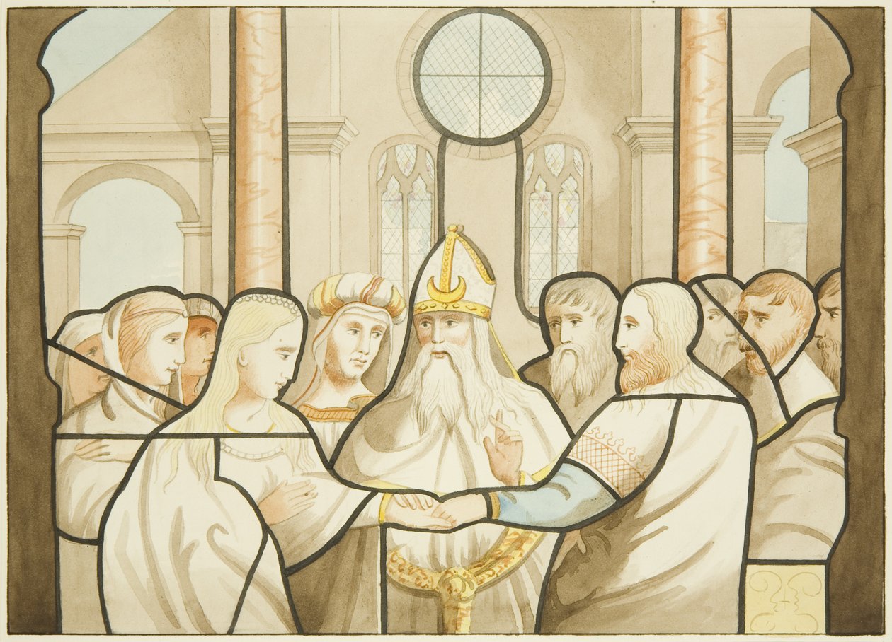 Witraż w kościele św. Marka (akwarela na papierze) autorstwa Joseph Manning