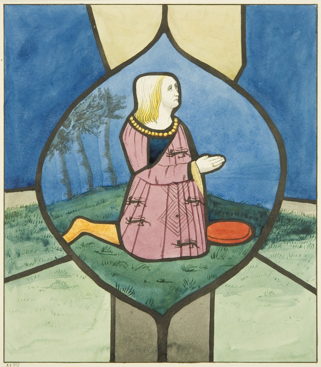 Witraż w kościele św. Marka (akwarela na papierze) autorstwa Joseph Manning