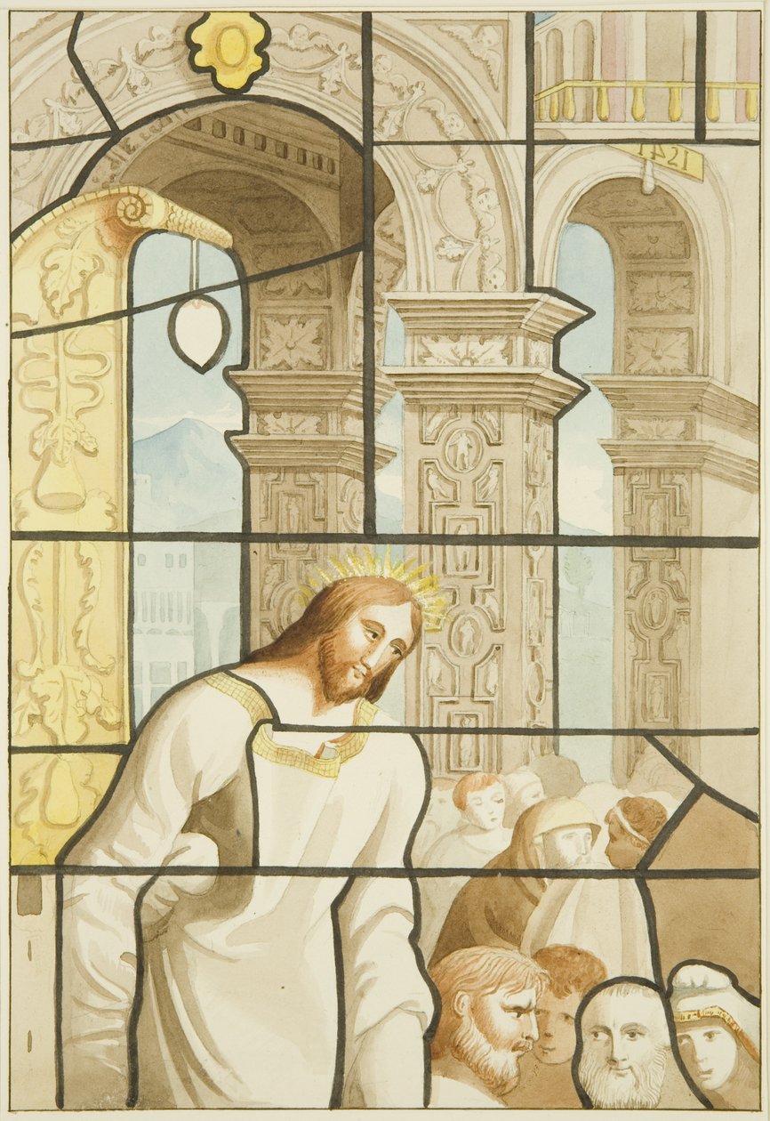 Witraż w kościele św. Marka (akwarela na papierze) autorstwa Joseph Manning