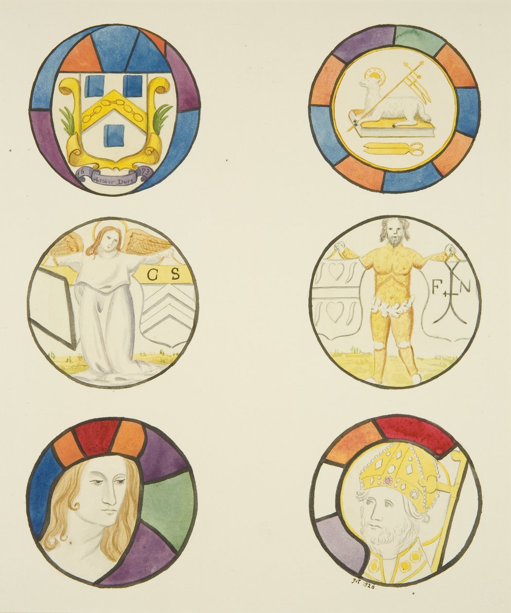 Witraż w oknie kaplicy tkaczy w kościele świątynnym (akwarela na papierze) autorstwa Joseph Manning