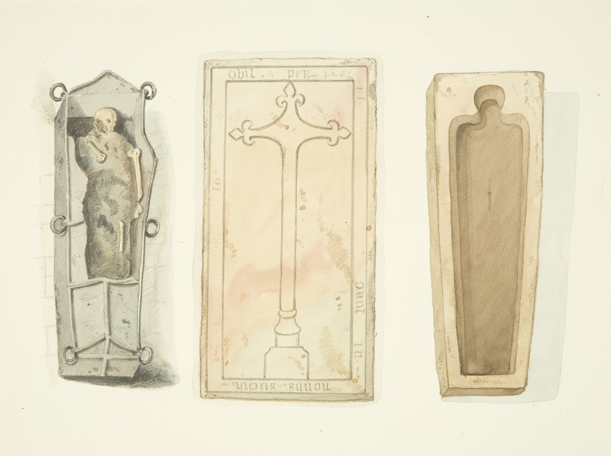 Grobowiec „Harrowing of Hell” w katedrze w Bristolu (pokrywa grobu i dwa groby) autorstwa Joseph Manning