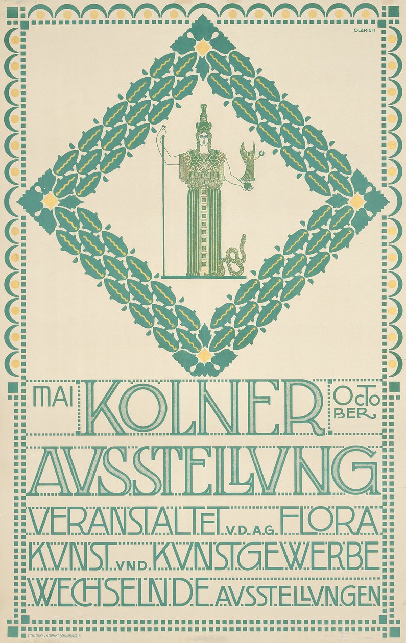 Plakat na Festiwal Sztuki w Kolonii 1905, 1905 autorstwa Joseph Maria Olbrich