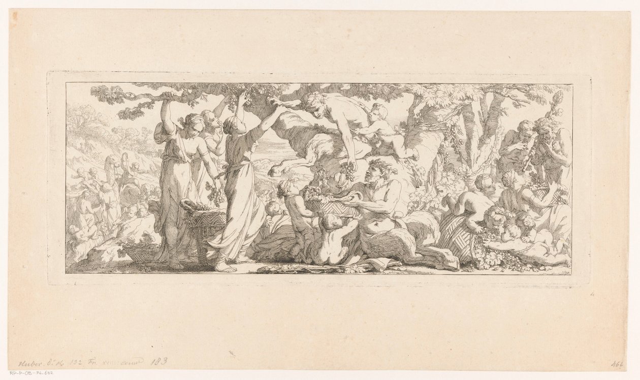 Zbieranie winogron Les travaux de la vendange (tytuł serii) autorstwa Joseph Marie Vien (I)