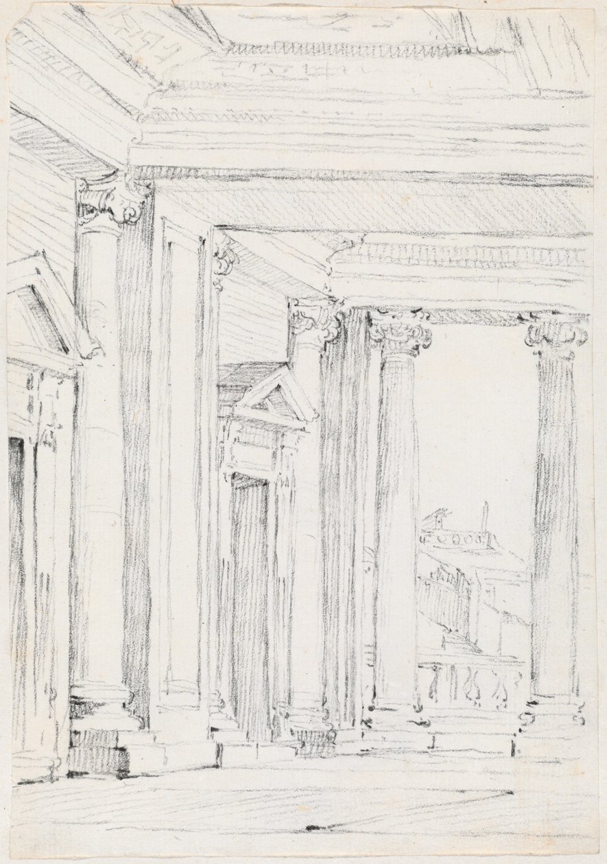 Portyk Palazzo Nuovo, na Campidoglio autorstwa Joseph Marie Vien