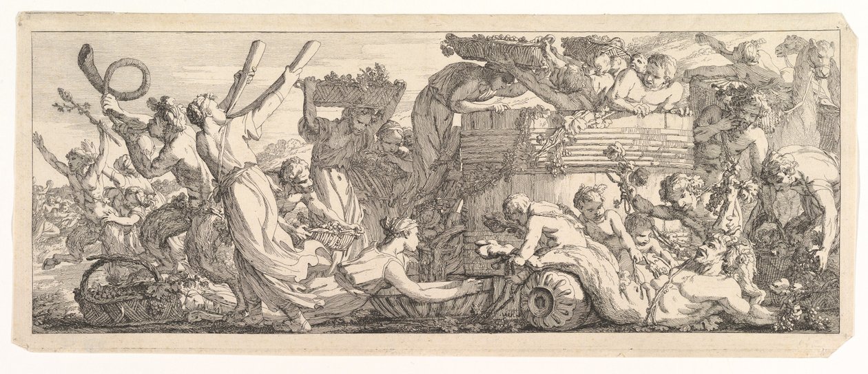 Przybycie kadzi z winem, ok.1755. autorstwa Joseph Marie Vien the Elder