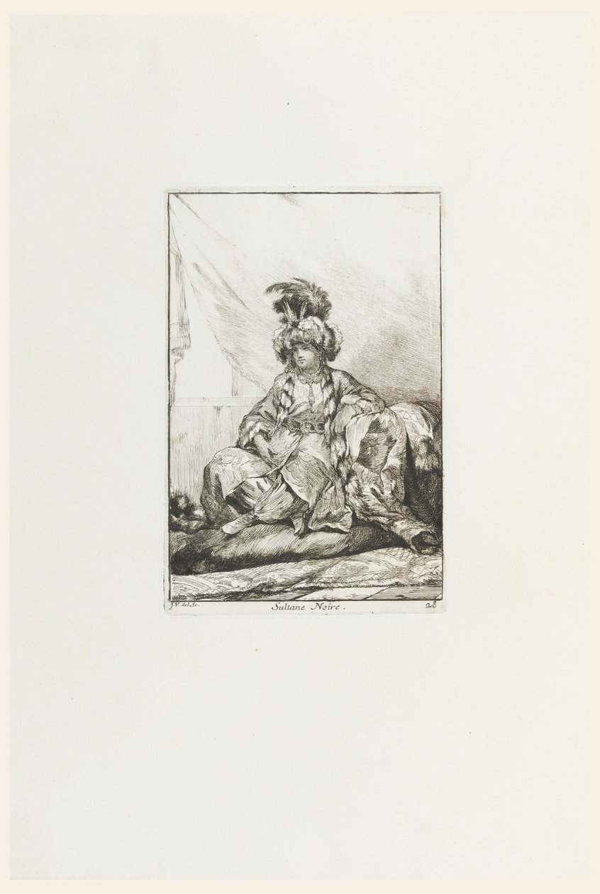 Czarna Sułtana, płyta 28 z cyklu Karawana sułtana do Mekki autorstwa Joseph Marie Vien the Elder
