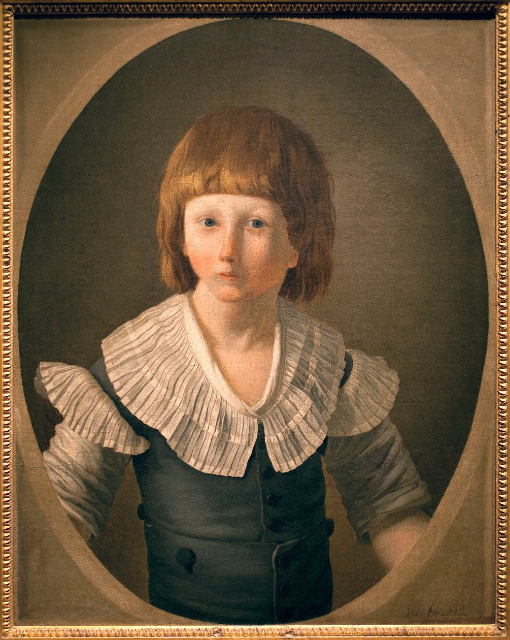 Portret Ludwika XVII (1785-1795), Ludwik Charles de Normandy został delfinem po śmierci swojego brata w pachwinie w 1789 roku, uwięziony wraz z rodziną w Świątyni, spędził tam trzy lata i tam zmarł. Ten portret został rzekomo namalowany w Świątyni dnia autorstwa Joseph Marie the Younger Vien
