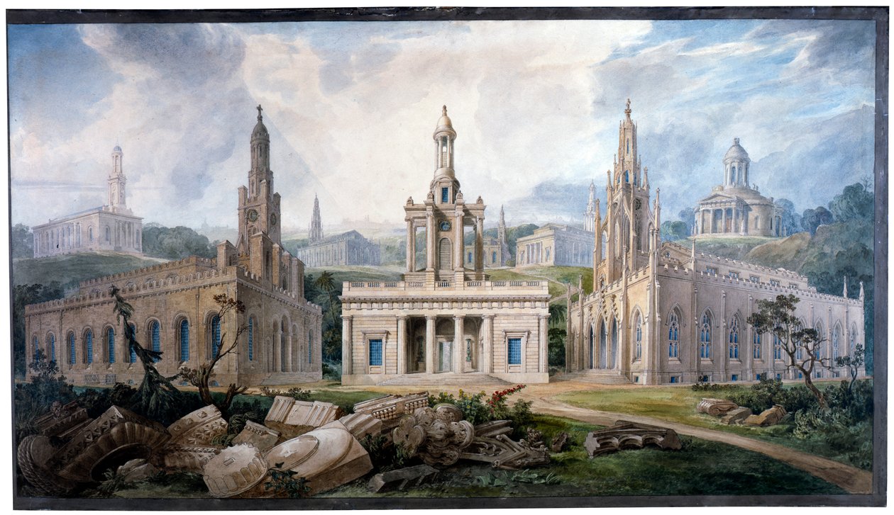 Grupa kościołów zaprojektowana przez Sir J. Soane
