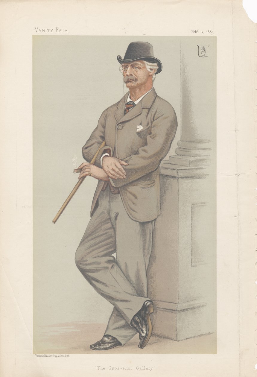 Coutts Lindsay, The Grosvenor Gallery z Vanity Fair 3 lutego 1883 (chromolitografia) autorstwa Joseph Middleton Jopling