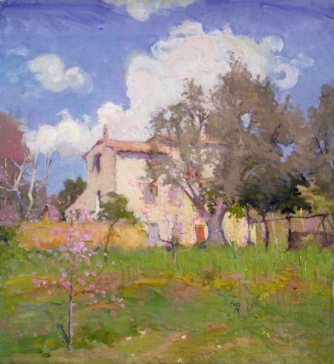 Ogród przy domku (olej na płótnie) autorstwa Joseph Milner Kite