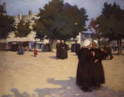 Plac Wiejski, Bretania autorstwa Joseph Milner Kite