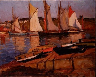 Jachty przy brzegu autorstwa Joseph Milner Kite