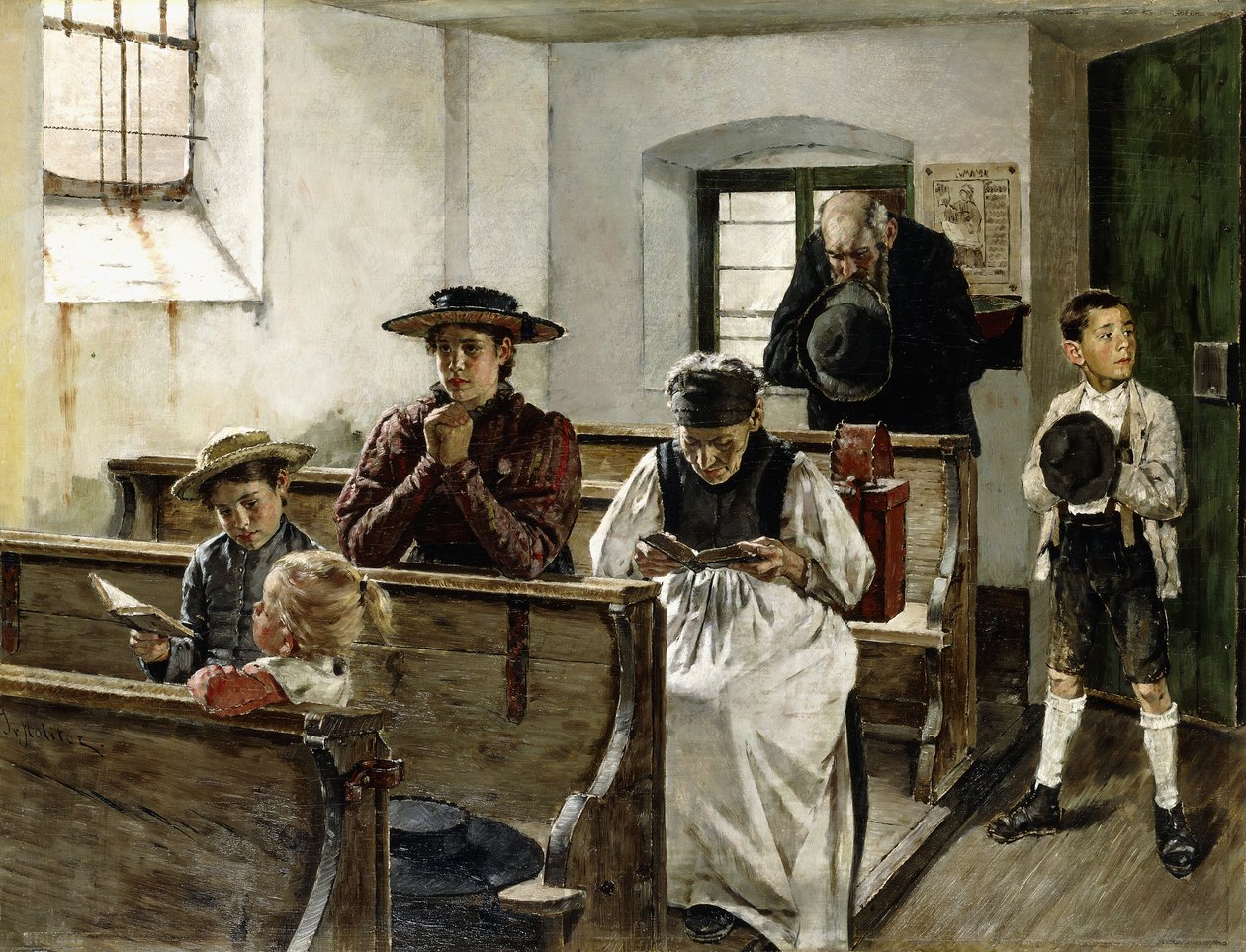 Rodzina w modlitwie autorstwa Joseph Molitor Von Muhlfeld