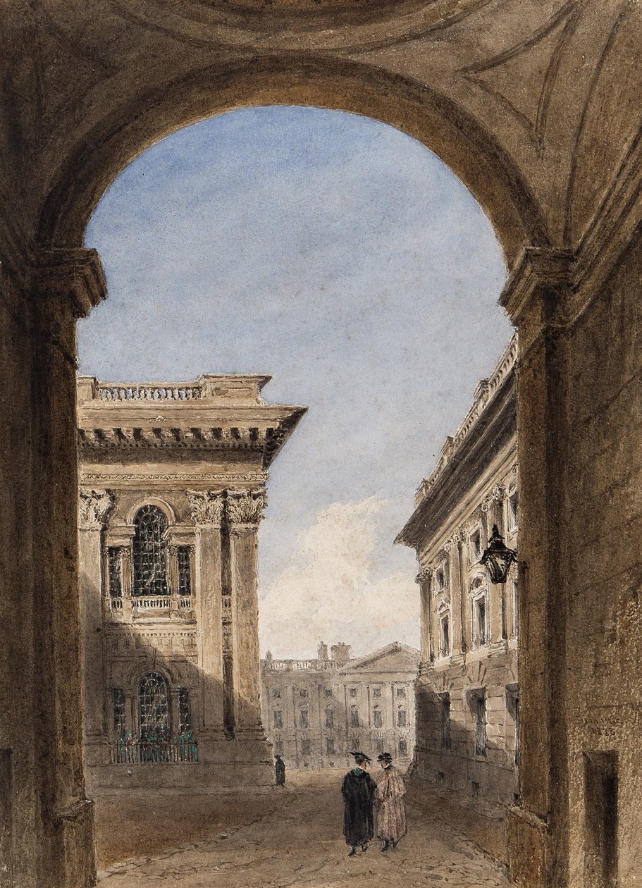 Canterbury Gate i Christ Church Quad, Oxford, 1833 (wc na papierze) autorstwa Joseph Murray Ince