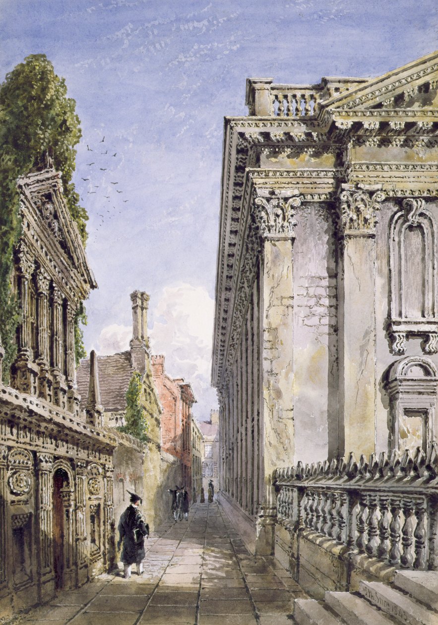 Senate House Passage, Cambridge, 1843 (toaleta i kolor nadwozia z gumą arabską) autorstwa Joseph Murray Ince