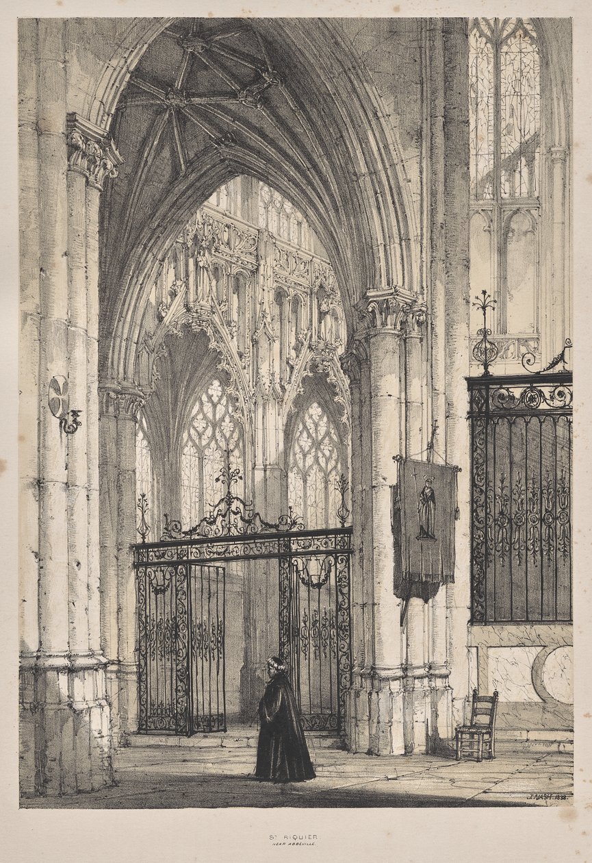 Architektura średniowiecza: kościół św. Riquiera, niedaleko Abbeville autorstwa Joseph Nash