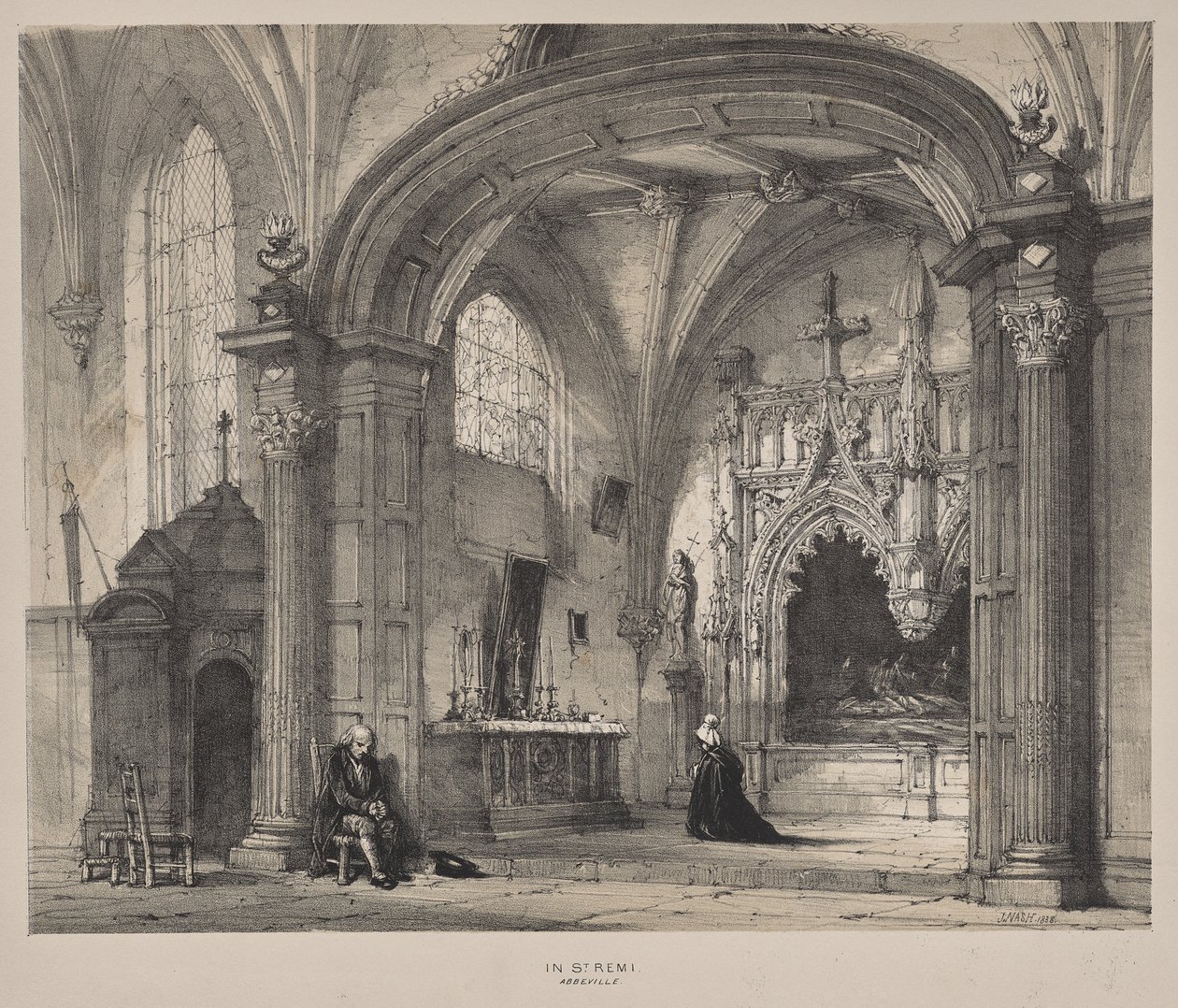 Architektura średniowiecza: w St. Remi, Abbeville autorstwa Joseph Nash