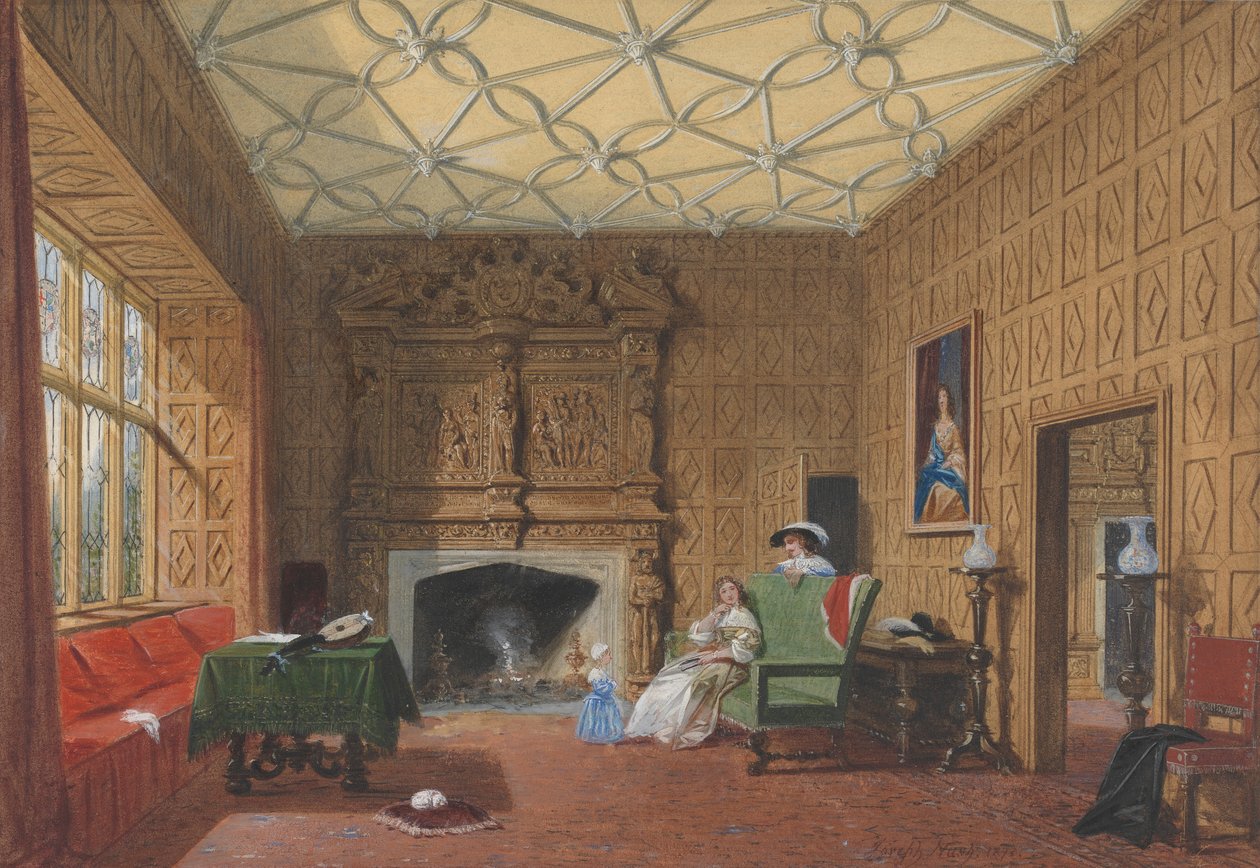 Levens, Westmoreland, Mały salon autorstwa Joseph Nash