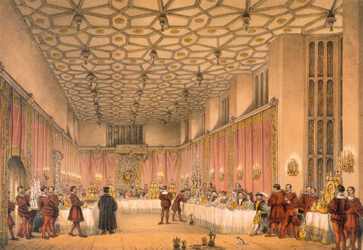Izba, Hampton Court, wyd. 1838. autorstwa Joseph Nash