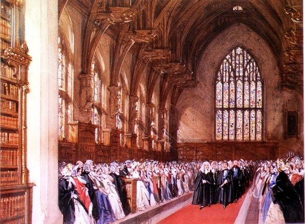 Widok Westminster Hall (wnętrze) autorstwa Joseph Nash