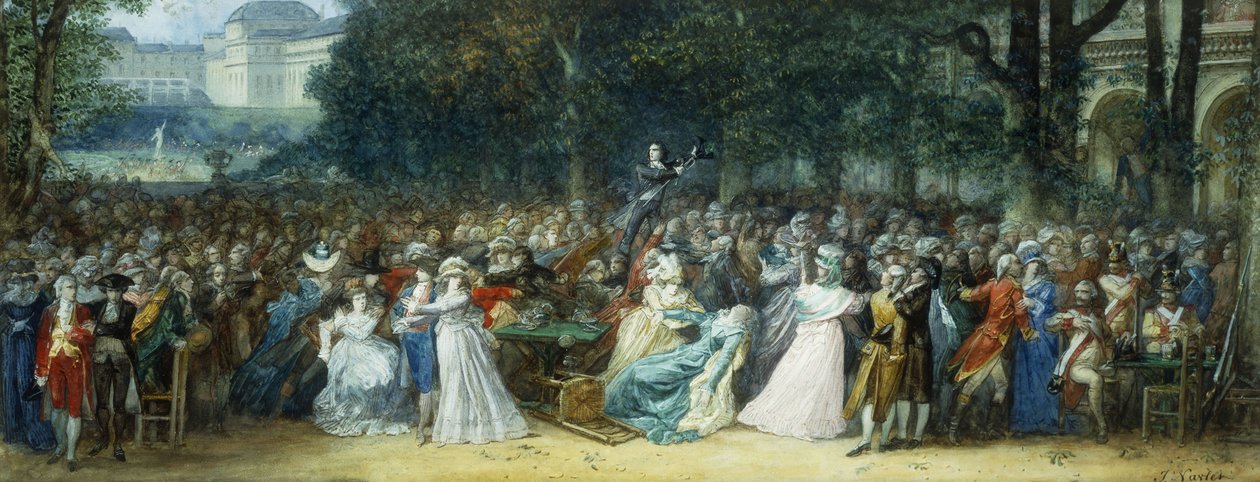 Camille Desmoulins w Palais Royale autorstwa Joseph Navlet