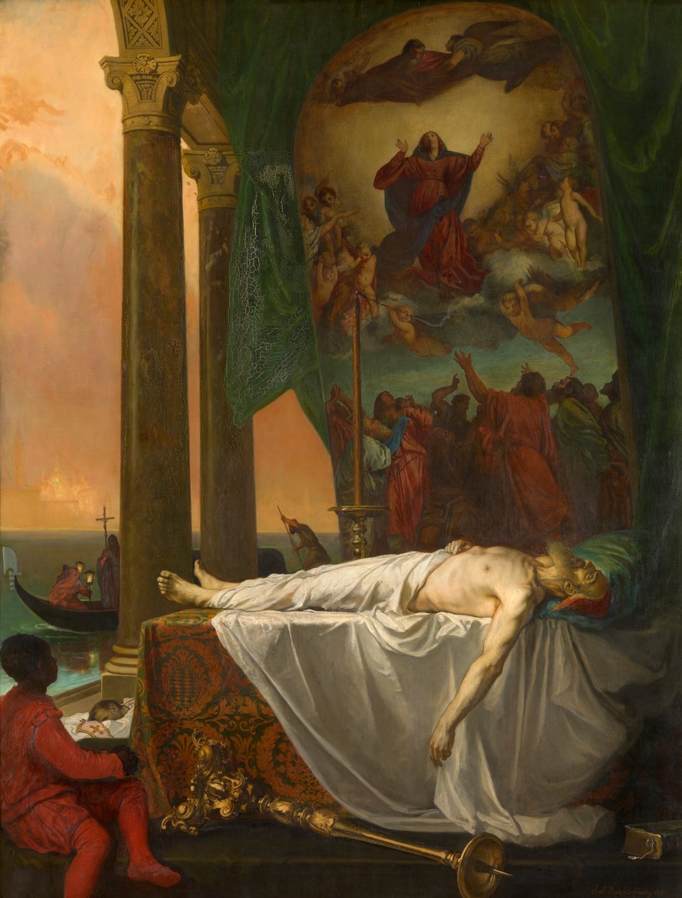 Tycjan leżący w stanie w Palazzo Barberino (olej na płótnie) autorstwa Joseph Nicolas Robert Fleury