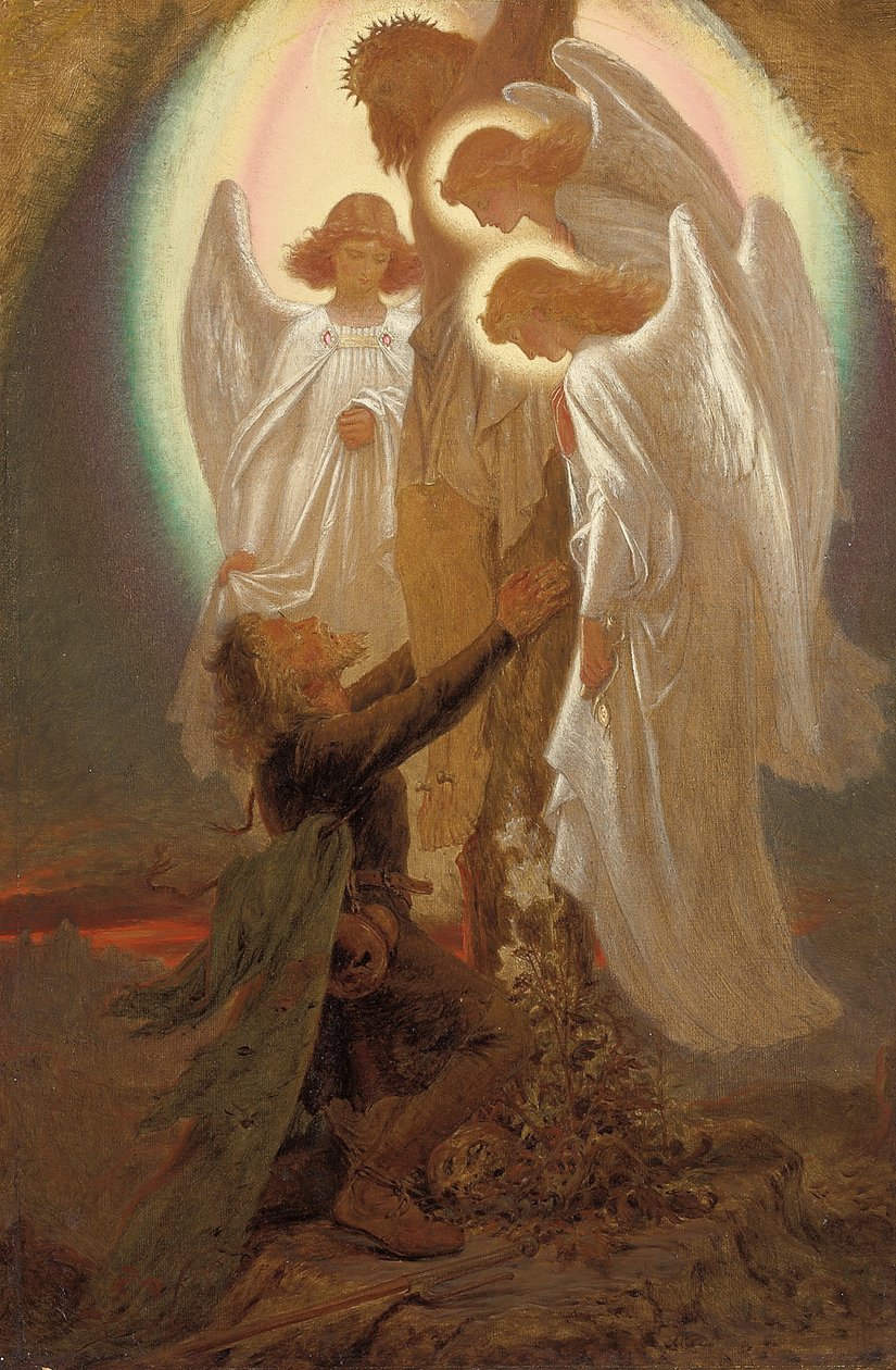 Chrześcijanin u stóp krzyża, autorstwa Joseph Noel Paton
