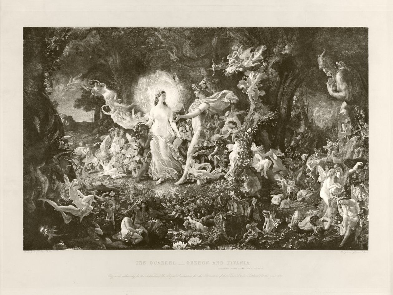 Kłótnia - Oberon i Titania (fotograwiura) autorstwa Joseph Noel Paton