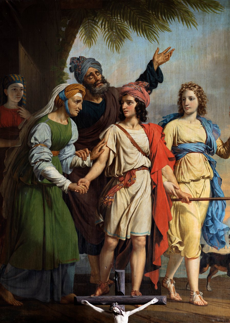 Wyjazd młodego Tobiasza, Józef Paelinck, pierwsza połowa XIX wieku (olej) autorstwa Joseph Paelinck