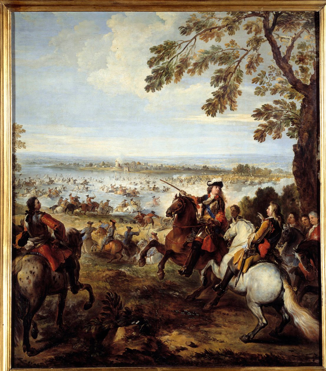 Przejście Renu przez Armee Ludwika XIV (1638-1715), Obraz Tholhuis autorstwa Josepha Parrocela (1646-1704) Słońce. 2,34x1,64 m² autorstwa Joseph Parrocel