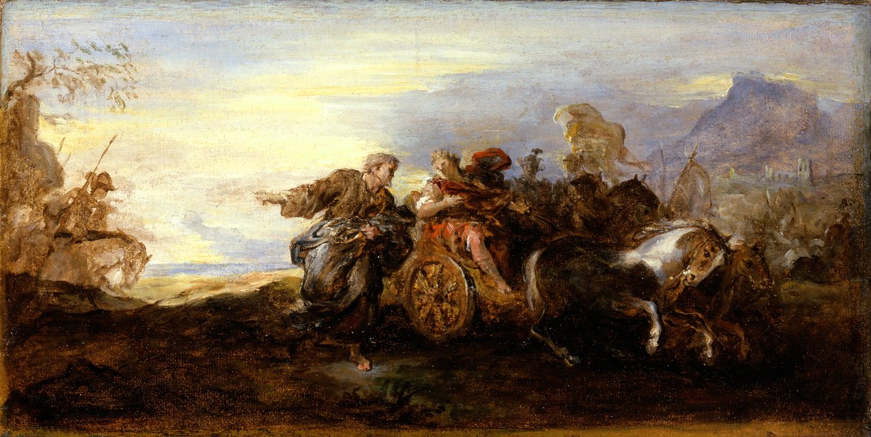 Scena z historii starożytnej, ok. 1680-90 (olej na papierze na płótnie) autorstwa Joseph Parrocel