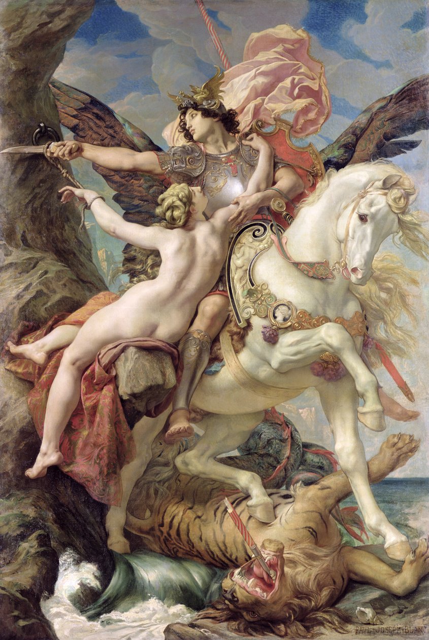 Wyzwolenie: Ruggiero i Angelica, 1876 autorstwa Joseph Paul Blanc