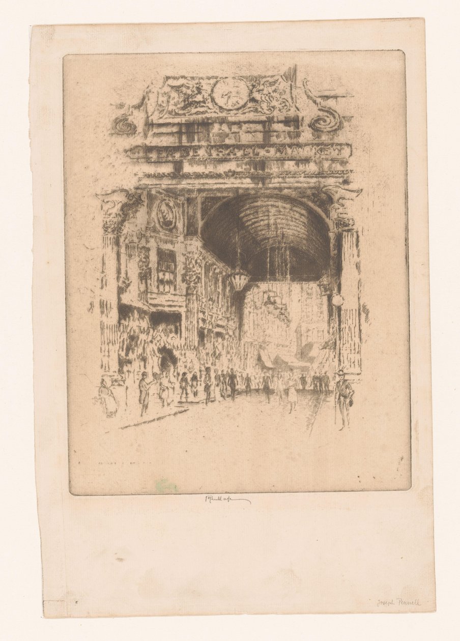 Targ Leadenhall, II autorstwa Joseph Pennell (signed by artist)