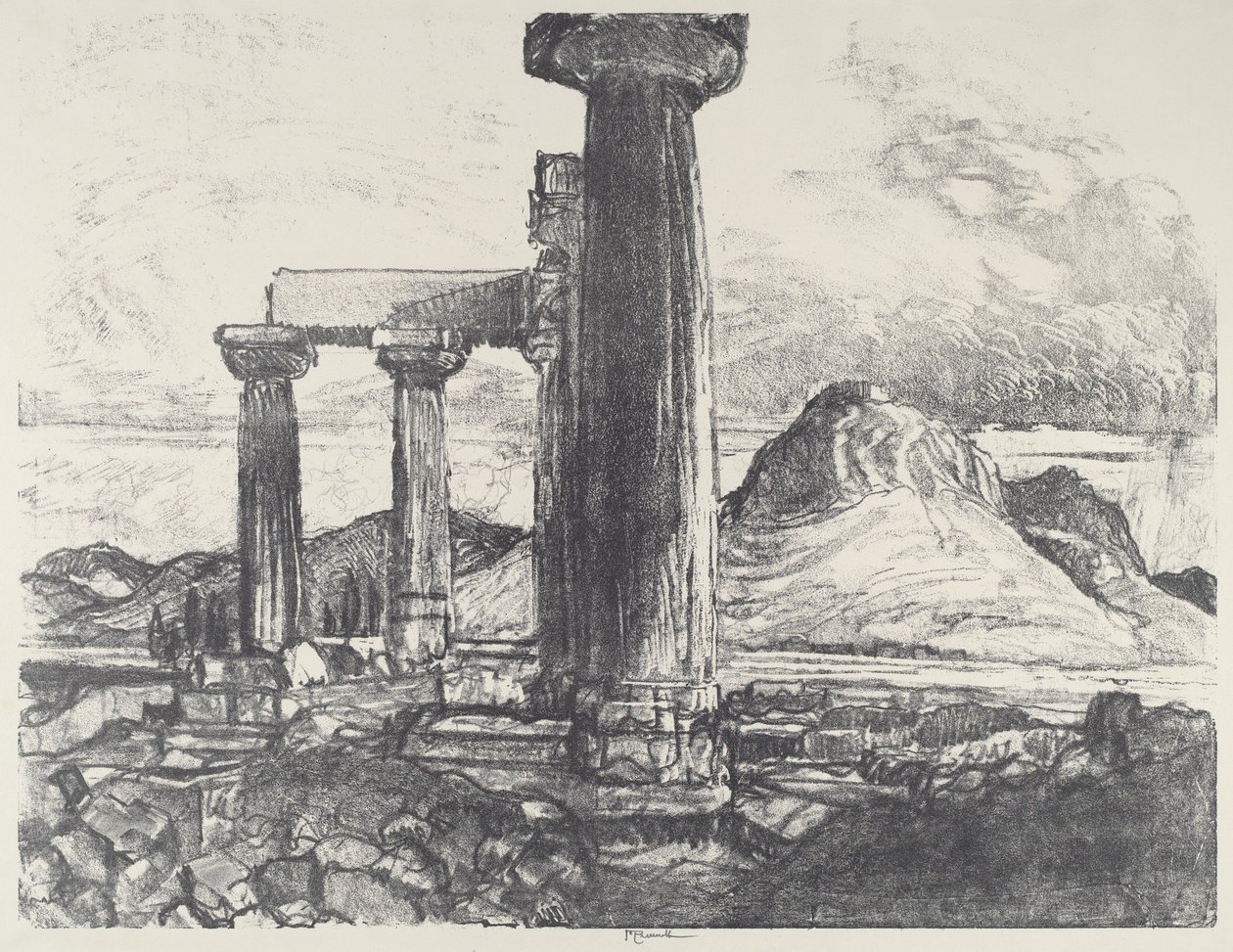 Akro, Korynt z Koryntu autorstwa Joseph Pennell