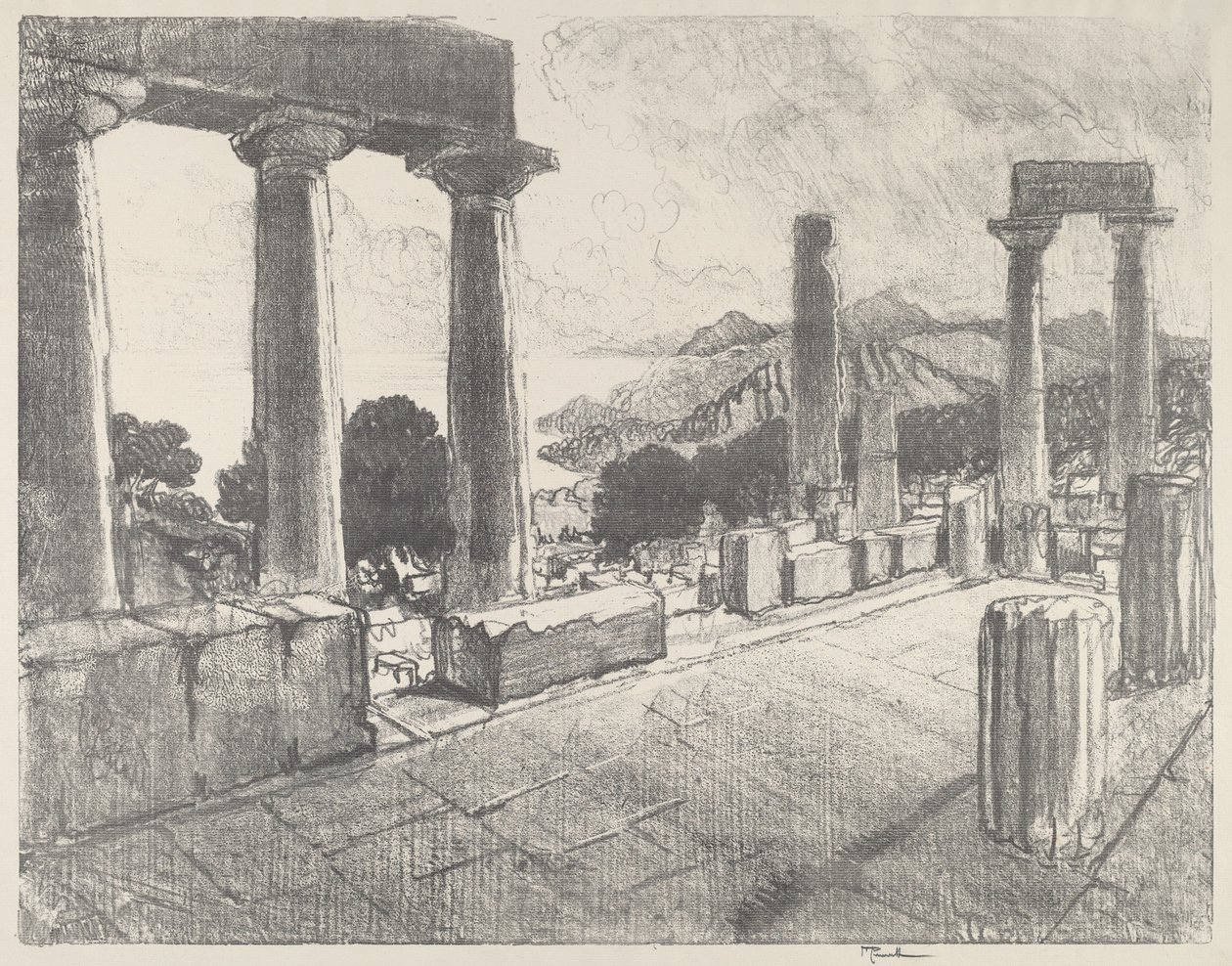 Egina, Czarny Las, 1913. autorstwa Joseph Pennell