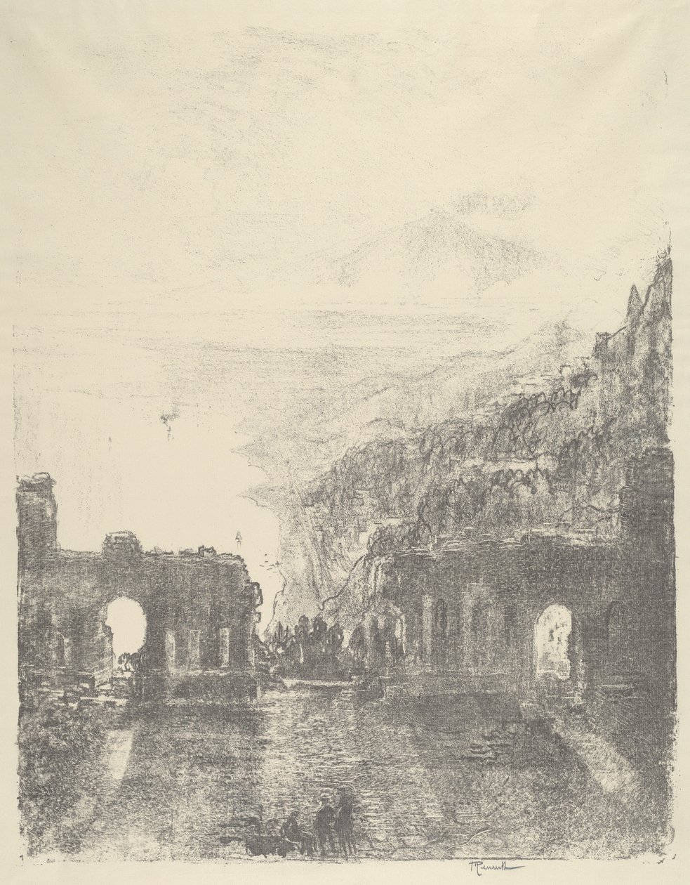 Etna nad Taorminą autorstwa Joseph Pennell