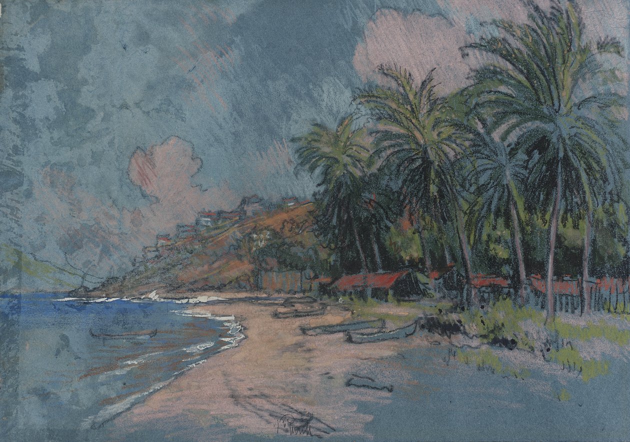 Plaża, Acapulco autorstwa Joseph Pennell