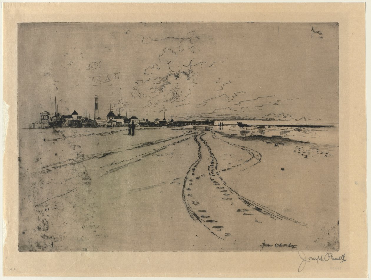 Poniżej Atlantic City, 1881. autorstwa Joseph Pennell