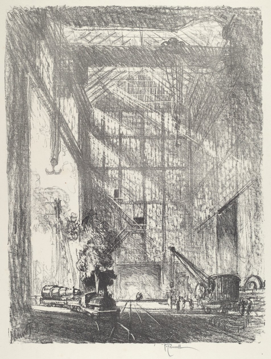 Wniesienie pistoletu, 1916. autorstwa Joseph Pennell