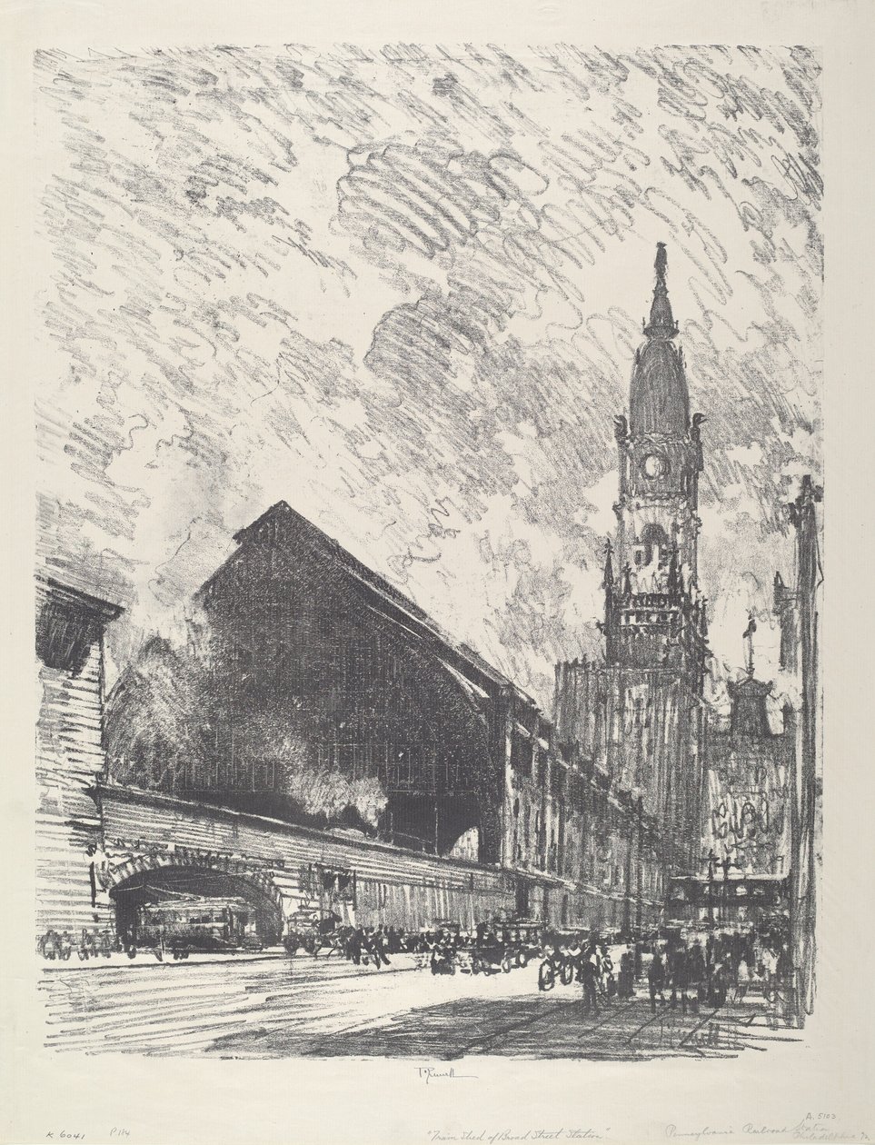 Stacja Szeroka St. autorstwa Joseph Pennell