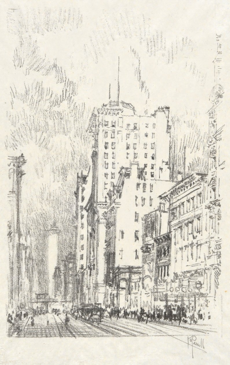 Broadway powyżej 23. ulicy, nr 11 w kolekcji Iconophile Club autorstwa Joseph Pennell