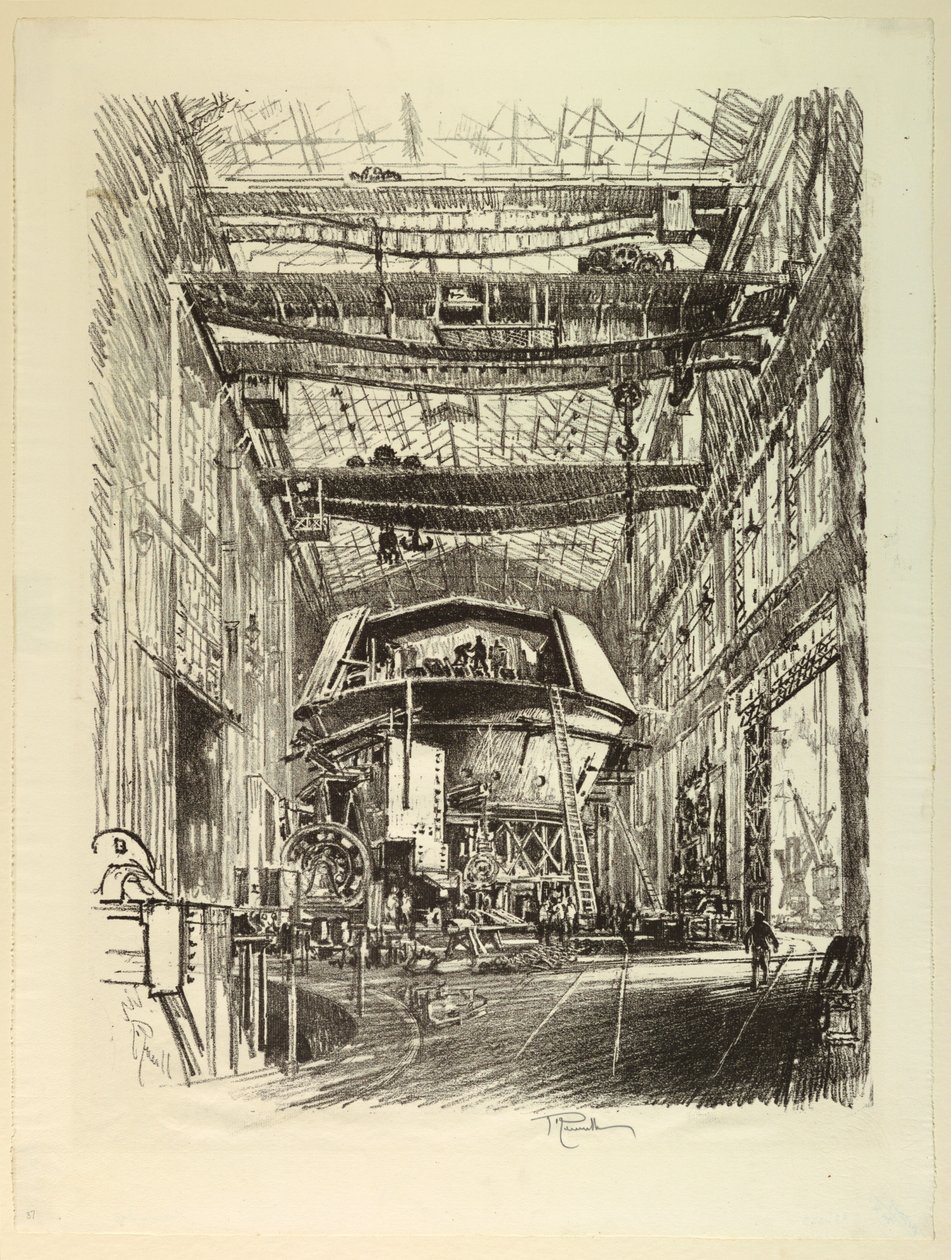 Budowa Wielkiej Wieży autorstwa Joseph Pennell