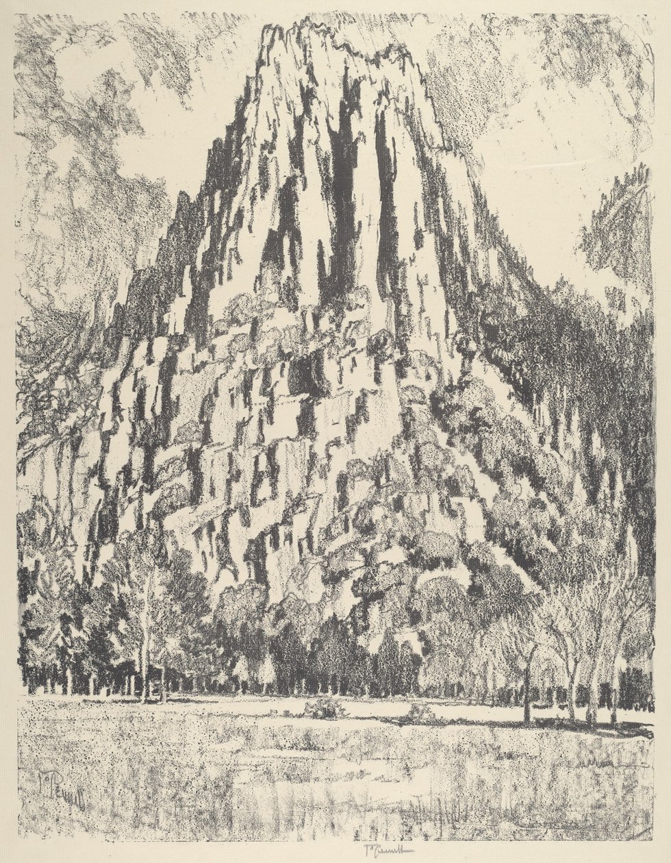 Przypory, Yosemite autorstwa Joseph Pennell