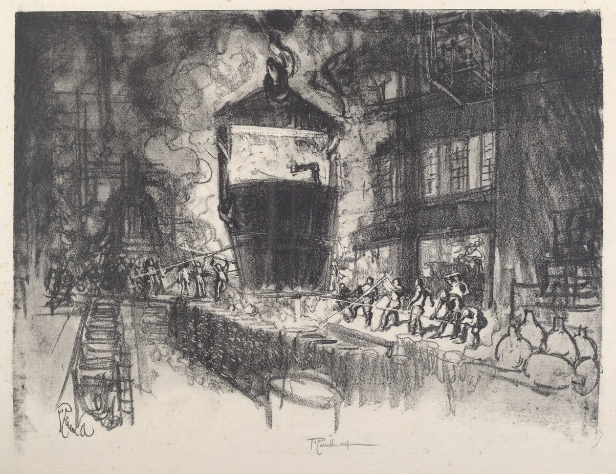 Rzucanie muszli autorstwa Joseph Pennell