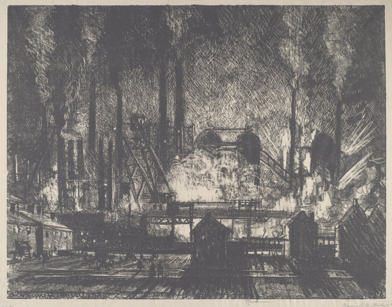 Zmiana zmiany, Charleroi autorstwa Joseph Pennell
