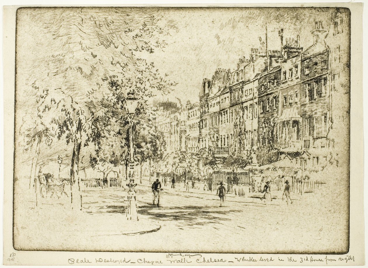 Cheyne Walk, Chelsea autorstwa Joseph Pennell