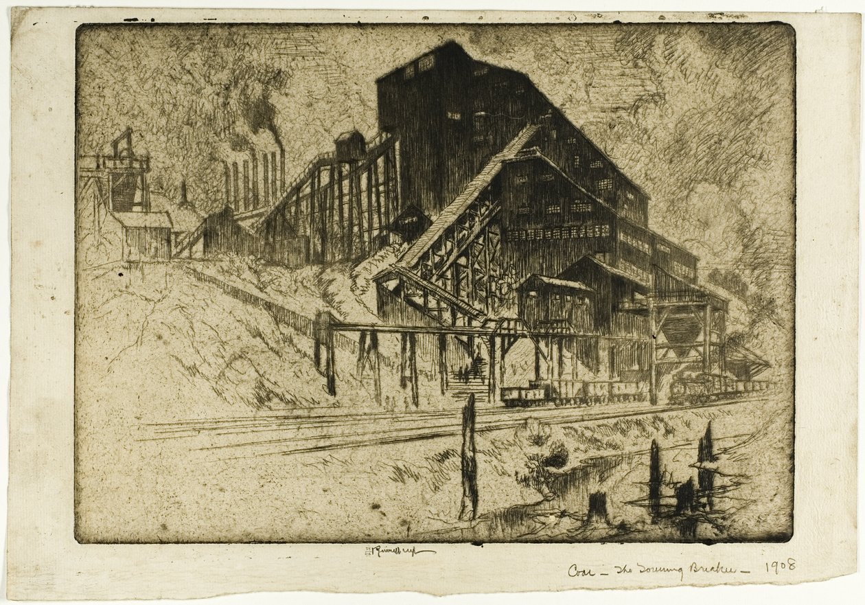 Węgiel — potężny łamacz autorstwa Joseph Pennell