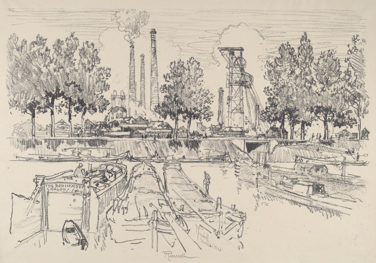 Kopalnie węgla, Monceau, Francja, 1911. autorstwa Joseph Pennell