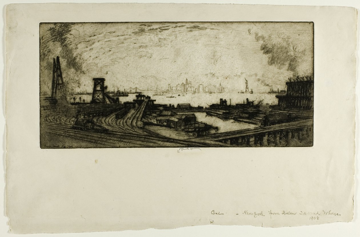 Nabrzeża Węglowe, Staten Island, nr II autorstwa Joseph Pennell