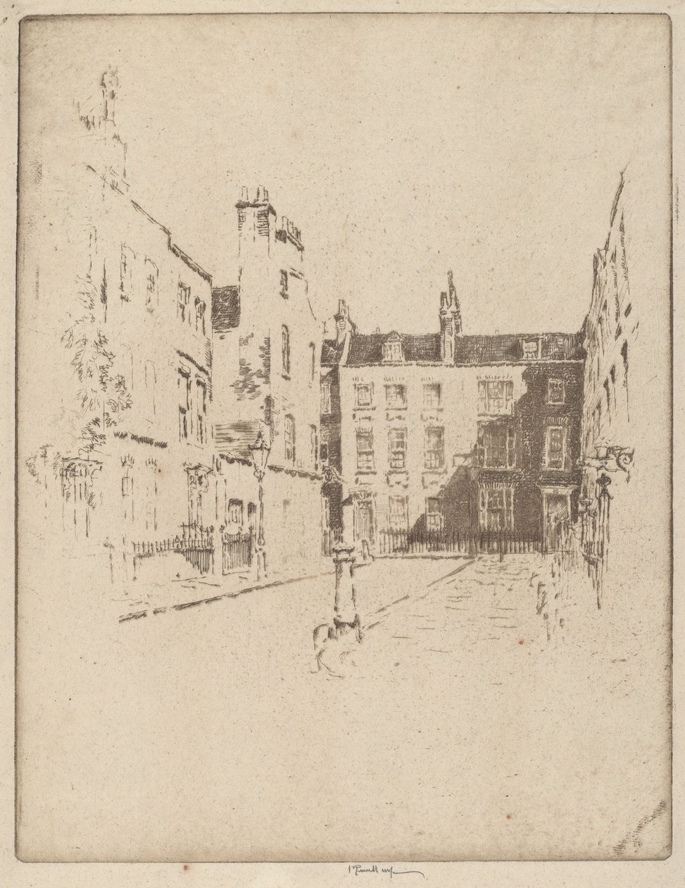 Cowley Street, Westminster autorstwa Joseph Pennell